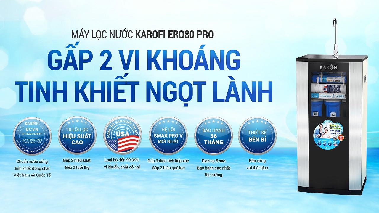 Máy lọc nước RO Karofi ERO80 PRO